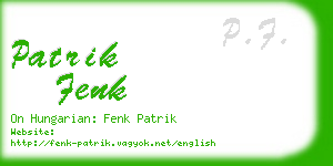 patrik fenk business card